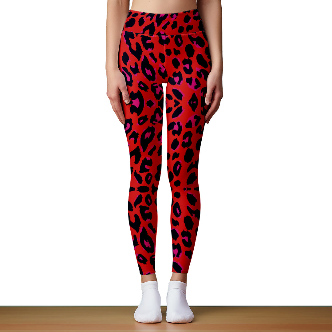 Calza Larga - Red - Animal Print