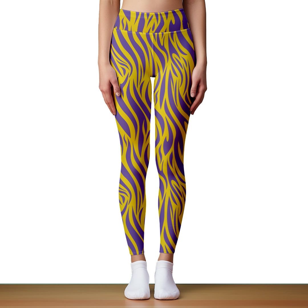 Calza Larga - Zebra Morado Amarillo - Animal Print