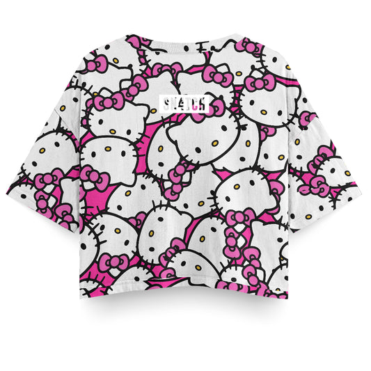 Polera corta oversize- Hello Kitty- Dibujos Animados
